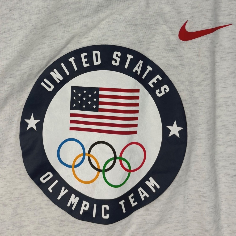 Nike‎ US Olympic Team T-Shirt XL Grey Dri-FIT Short Sleeve Graphic Tee - Picture 4 of 8